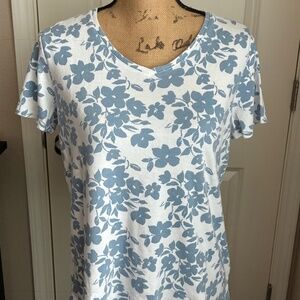 Women's Blue Floral Tee